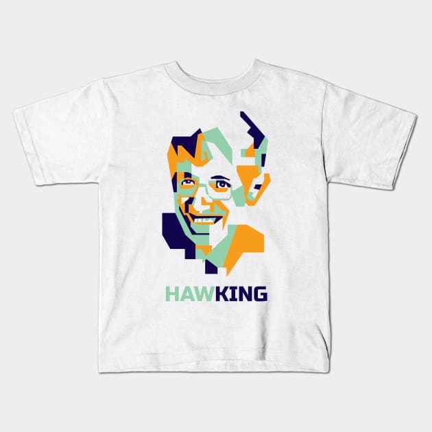 Hawking in WPAP Popart Kids T-Shirt by smd90